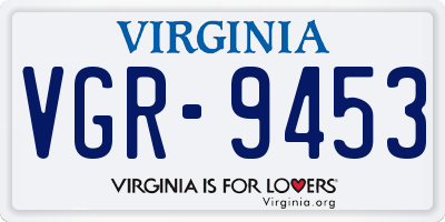 VA license plate VGR9453