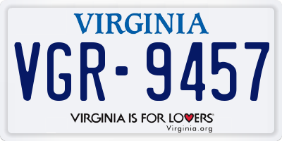 VA license plate VGR9457