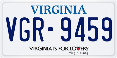 VA license plate VGR9459