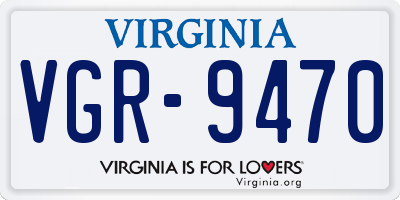VA license plate VGR9470