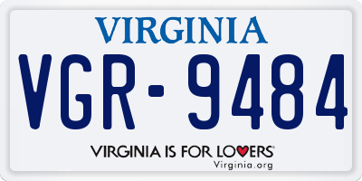 VA license plate VGR9484