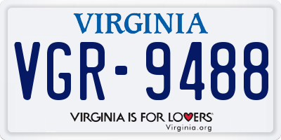 VA license plate VGR9488