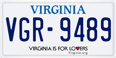VA license plate VGR9489