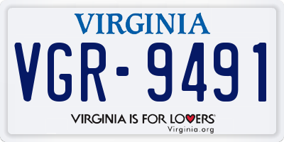 VA license plate VGR9491
