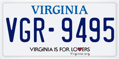 VA license plate VGR9495