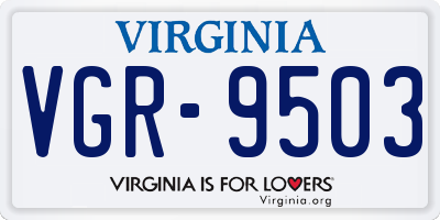 VA license plate VGR9503