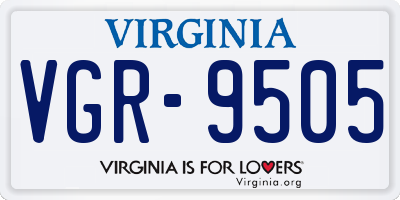VA license plate VGR9505