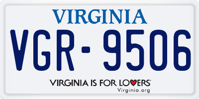 VA license plate VGR9506