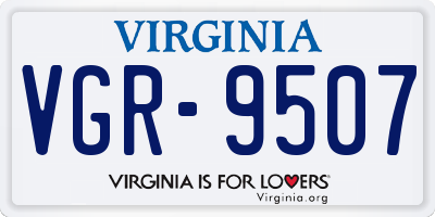 VA license plate VGR9507