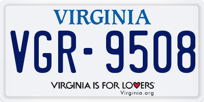 VA license plate VGR9508