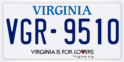 VA license plate VGR9510