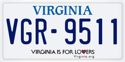 VA license plate VGR9511