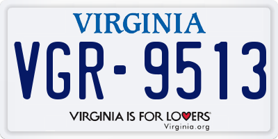 VA license plate VGR9513