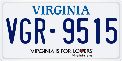VA license plate VGR9515