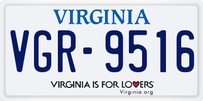 VA license plate VGR9516