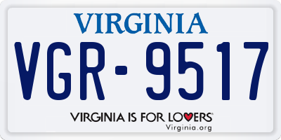 VA license plate VGR9517