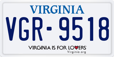 VA license plate VGR9518