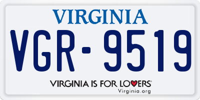 VA license plate VGR9519