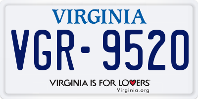 VA license plate VGR9520