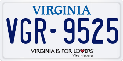 VA license plate VGR9525