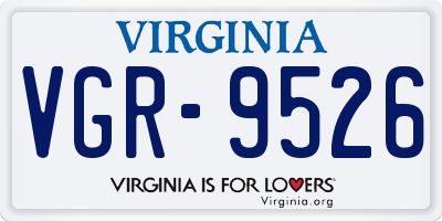 VA license plate VGR9526