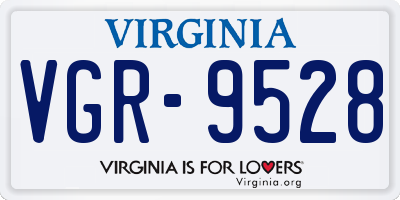 VA license plate VGR9528