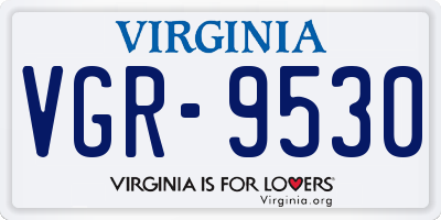 VA license plate VGR9530