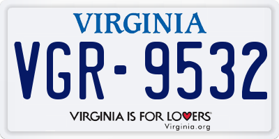VA license plate VGR9532