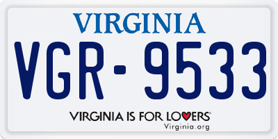 VA license plate VGR9533