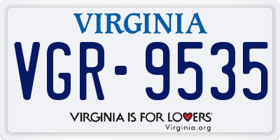 VA license plate VGR9535