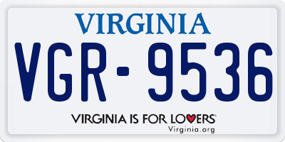 VA license plate VGR9536