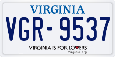 VA license plate VGR9537
