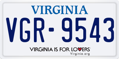 VA license plate VGR9543