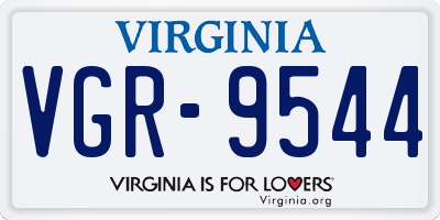 VA license plate VGR9544