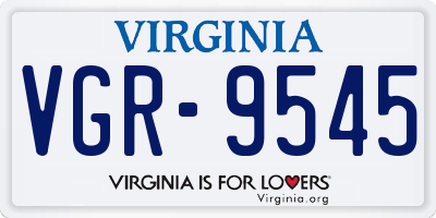 VA license plate VGR9545