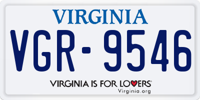 VA license plate VGR9546
