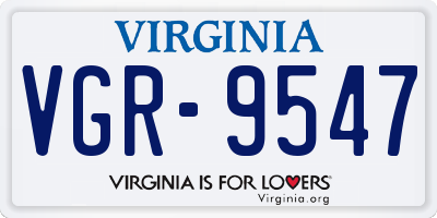 VA license plate VGR9547