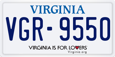 VA license plate VGR9550