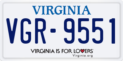 VA license plate VGR9551