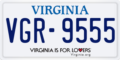 VA license plate VGR9555