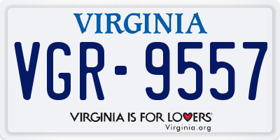 VA license plate VGR9557