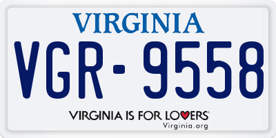VA license plate VGR9558