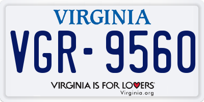 VA license plate VGR9560