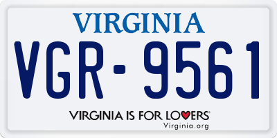 VA license plate VGR9561