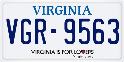 VA license plate VGR9563