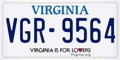 VA license plate VGR9564