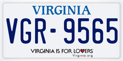VA license plate VGR9565