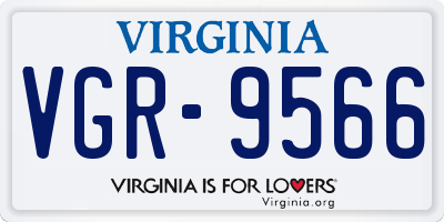 VA license plate VGR9566