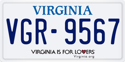 VA license plate VGR9567