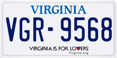 VA license plate VGR9568